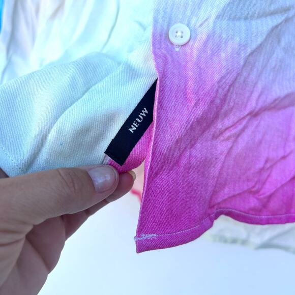 Neuw Denim Men’s Kurojiro Art Vacation Shirt Button Down Colorful Pink XL - Picture 7 of 7